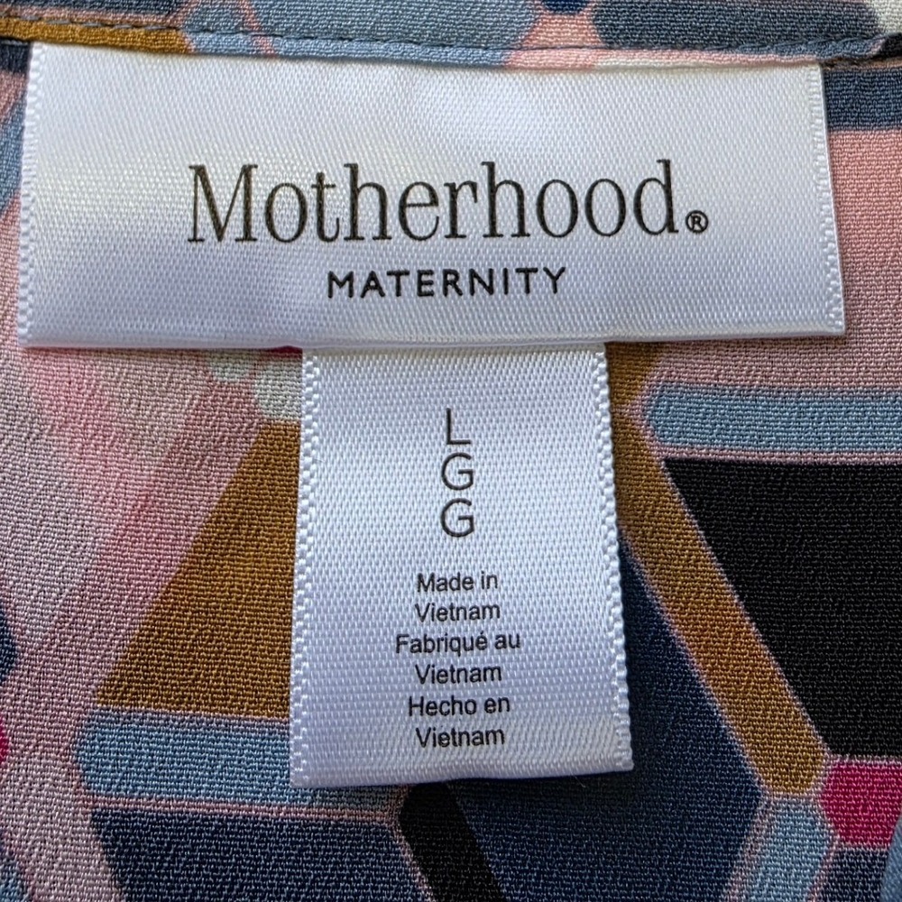 Motherhood Maternity Womens Large Pink Geometric Cube Print Sleeveless Tie‎ Top - Picture 3 of 7